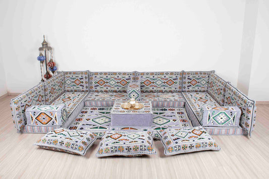 Anatolian Gray U Shaped Sofa Set