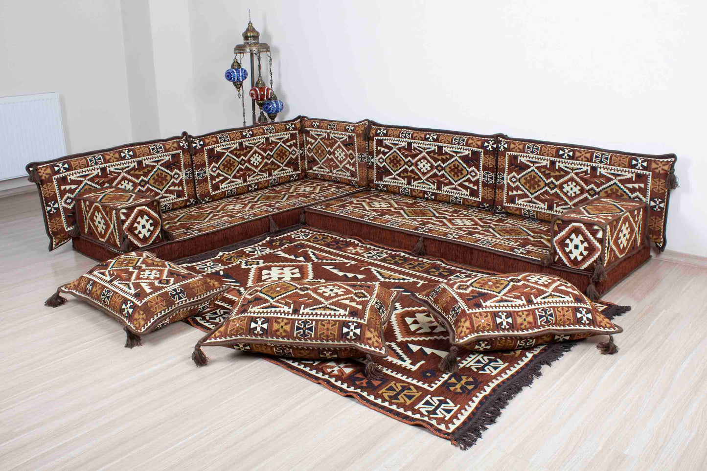 Anatolian Brown L Shaped Sofa Set