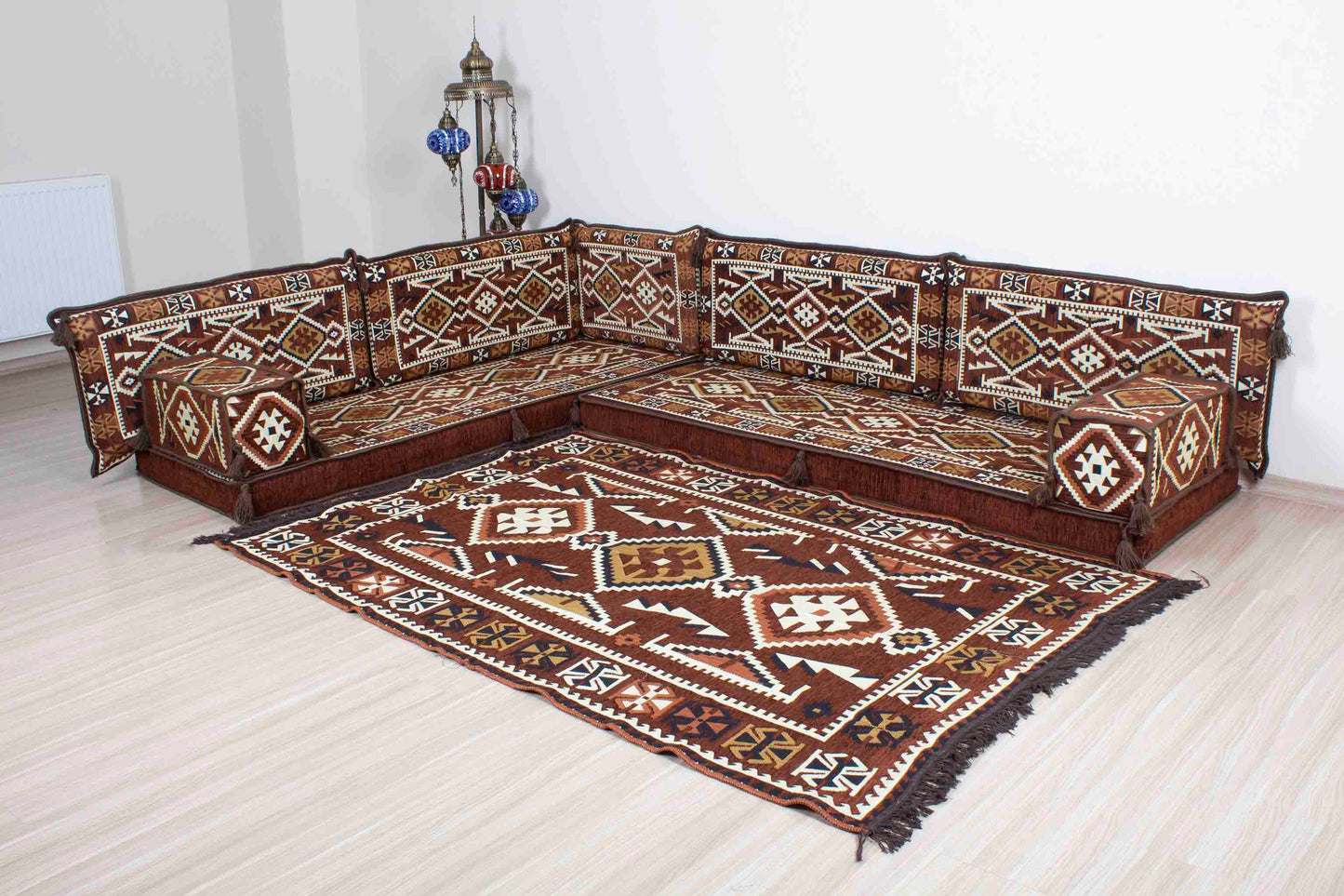 Anatolian Brown L Shaped Sofa Set