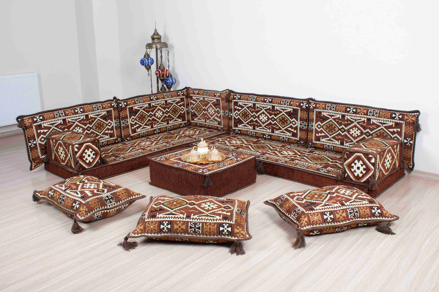 Anatolian Brown L Shaped Sofa Set