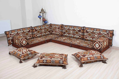 Anatolian Brown L Shaped Sofa Set