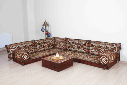 Anatolian Brown L Shaped Sofa Set