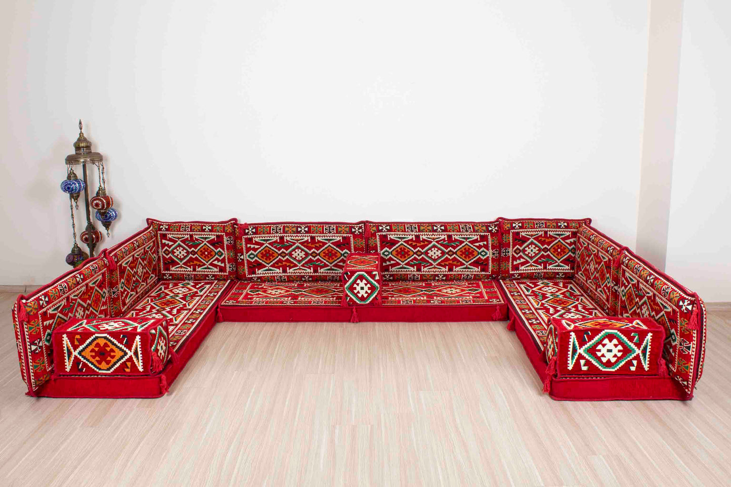 Anatolian Red U Shaped Sofa Set