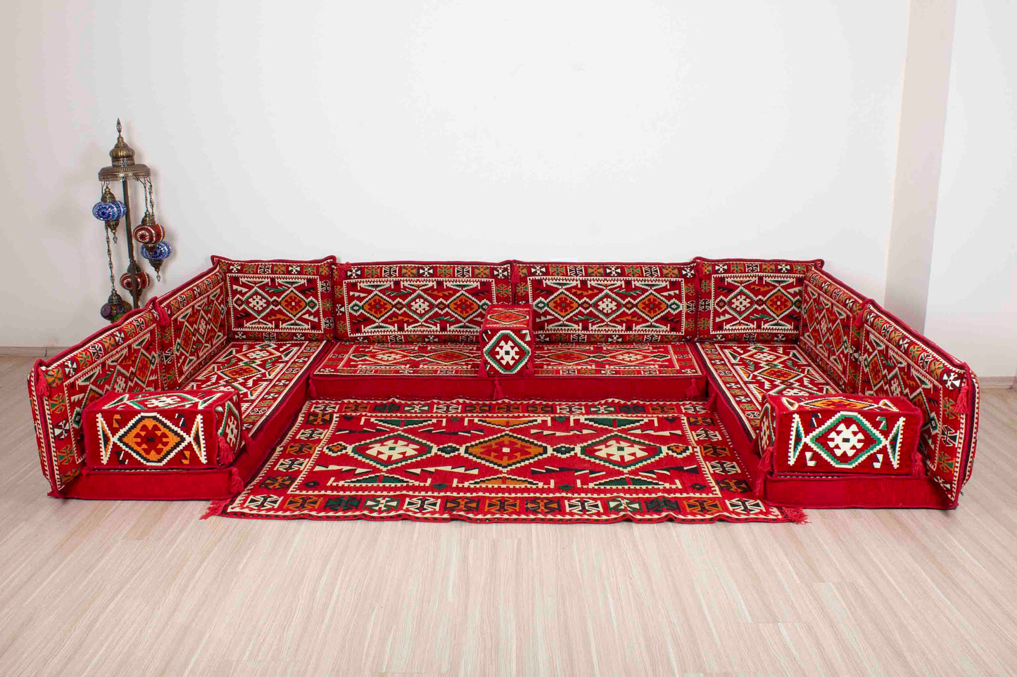 Anatolian Red U Shaped Sofa Set