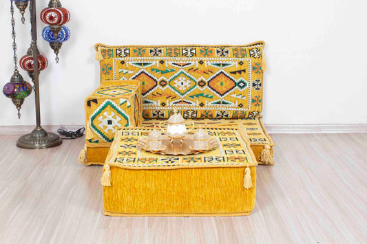 Anatolian Yellow Mini Sofa Set