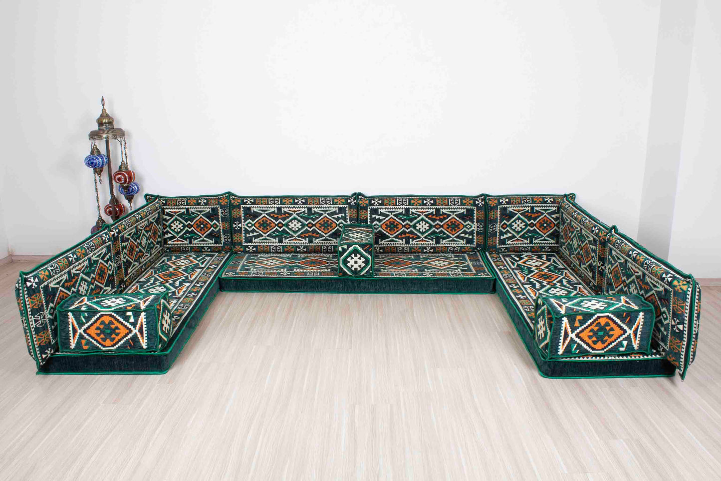 Anatolian Green U Shaped Sofa Set