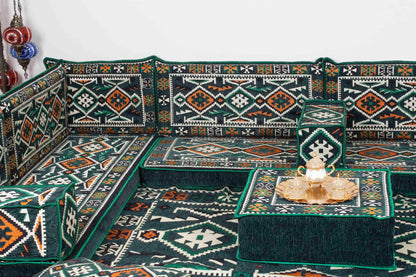 Anatolian Green U Shaped Sofa Set