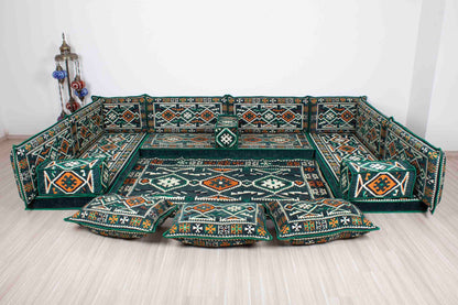 Anatolian Green U Shaped Sofa Set