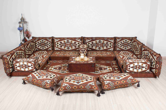 Ephesus Brown U Shaped Sofa Set