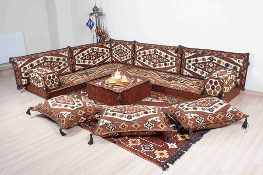 Ephesus Brown L Shaped Sofa Set