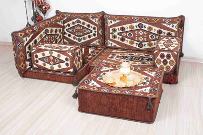 Ephesus Brown Mini L Shaped Sofa Set