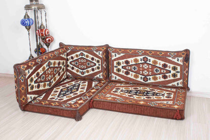 Ephesus Brown Mini L Shaped Sofa Set