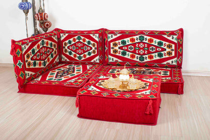 Ephesus Red Mini L Shaped Sofa Set