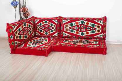 Ephesus Red Mini L Shaped Sofa Set