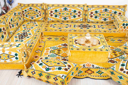 Ephesus Yellow L Shaped Sofa Set