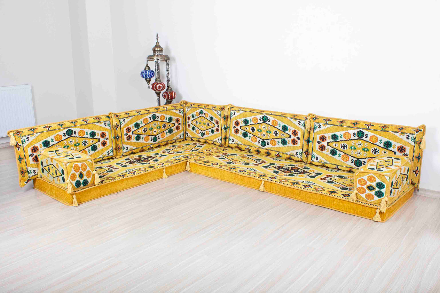 Ephesus Yellow L Shaped Sofa Set