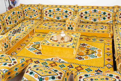 Ephesus Yellow U Shaped Sofa Set