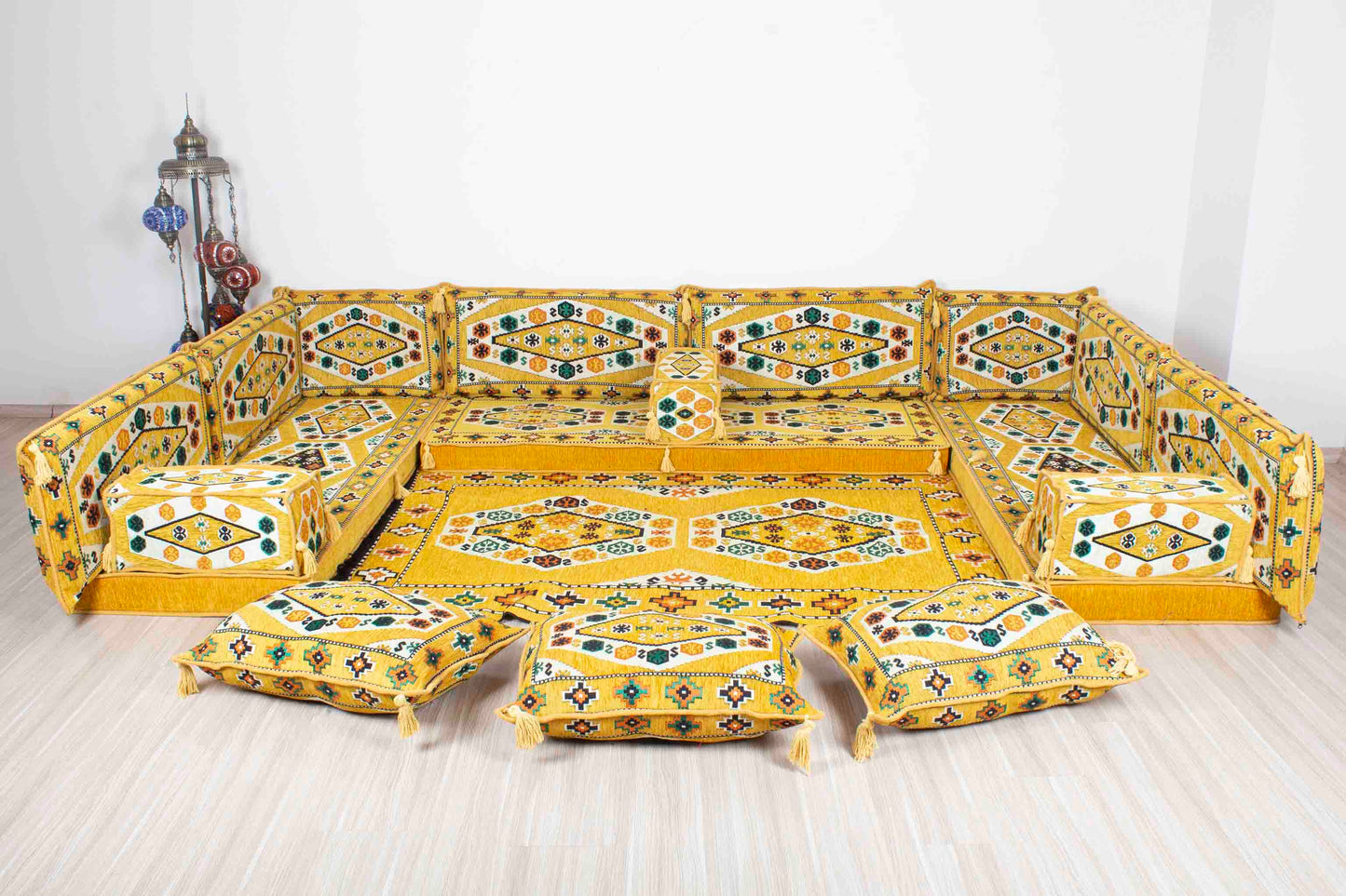 Ephesus Yellow U Shaped Sofa Set