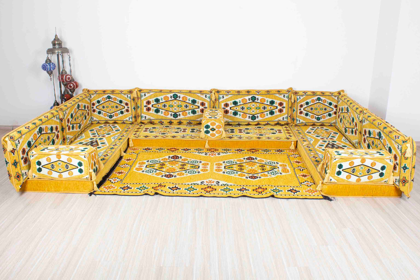 Ephesus Yellow U Shaped Sofa Set