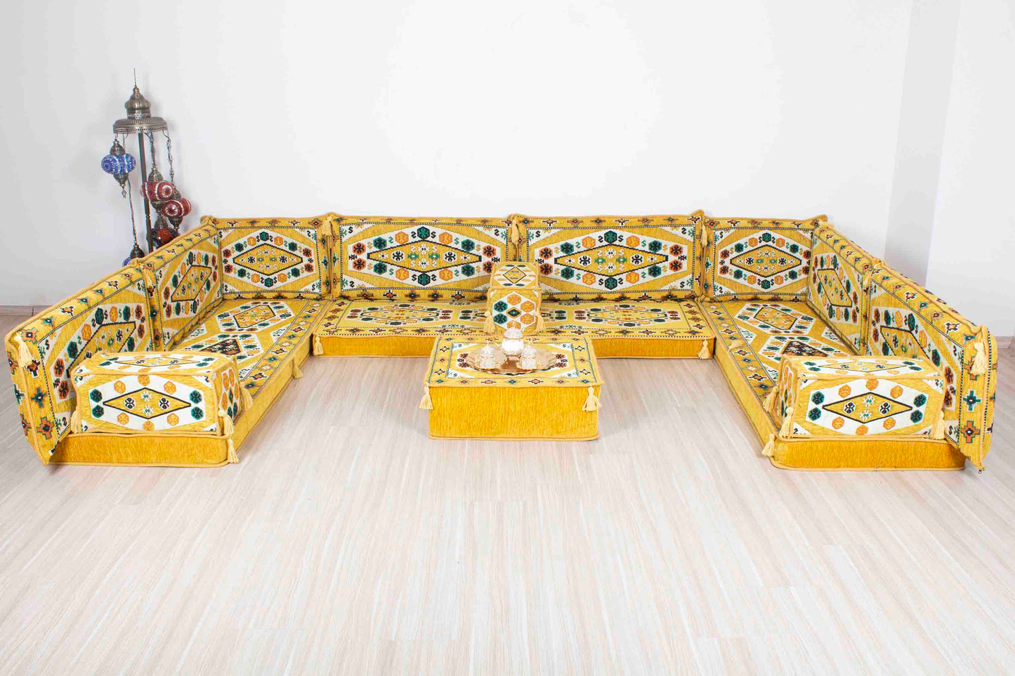 Ephesus Yellow U Shaped Sofa Set