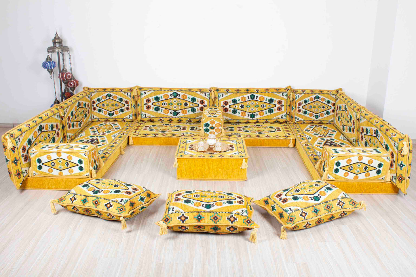 Ephesus Yellow U Shaped Sofa Set