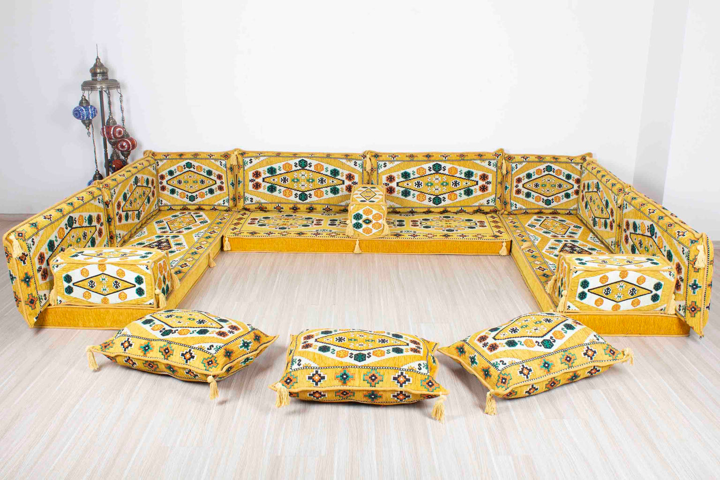 Ephesus Yellow U Shaped Sofa Set