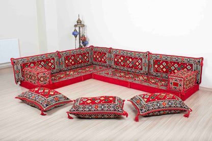 Chile Red L Shaped Sofa Set