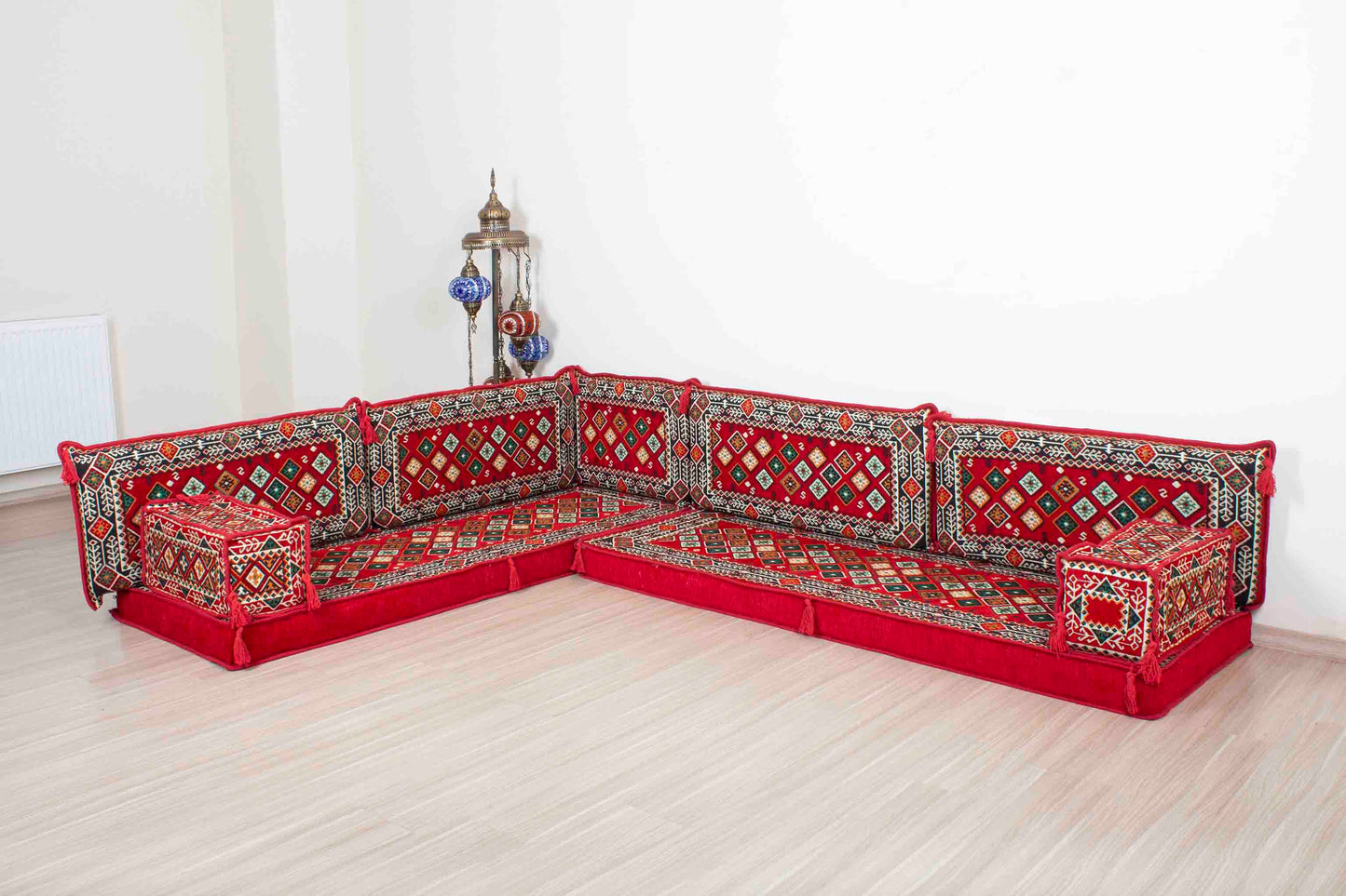 Chile Red L Shaped Sofa Set