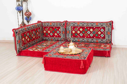 Chile Red Mini L Shaped Sofa Set