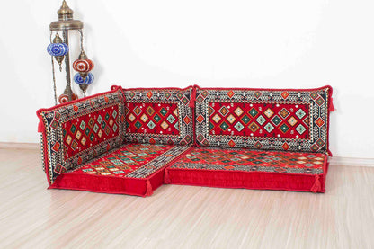 Chile Red Mini L Shaped Sofa Set