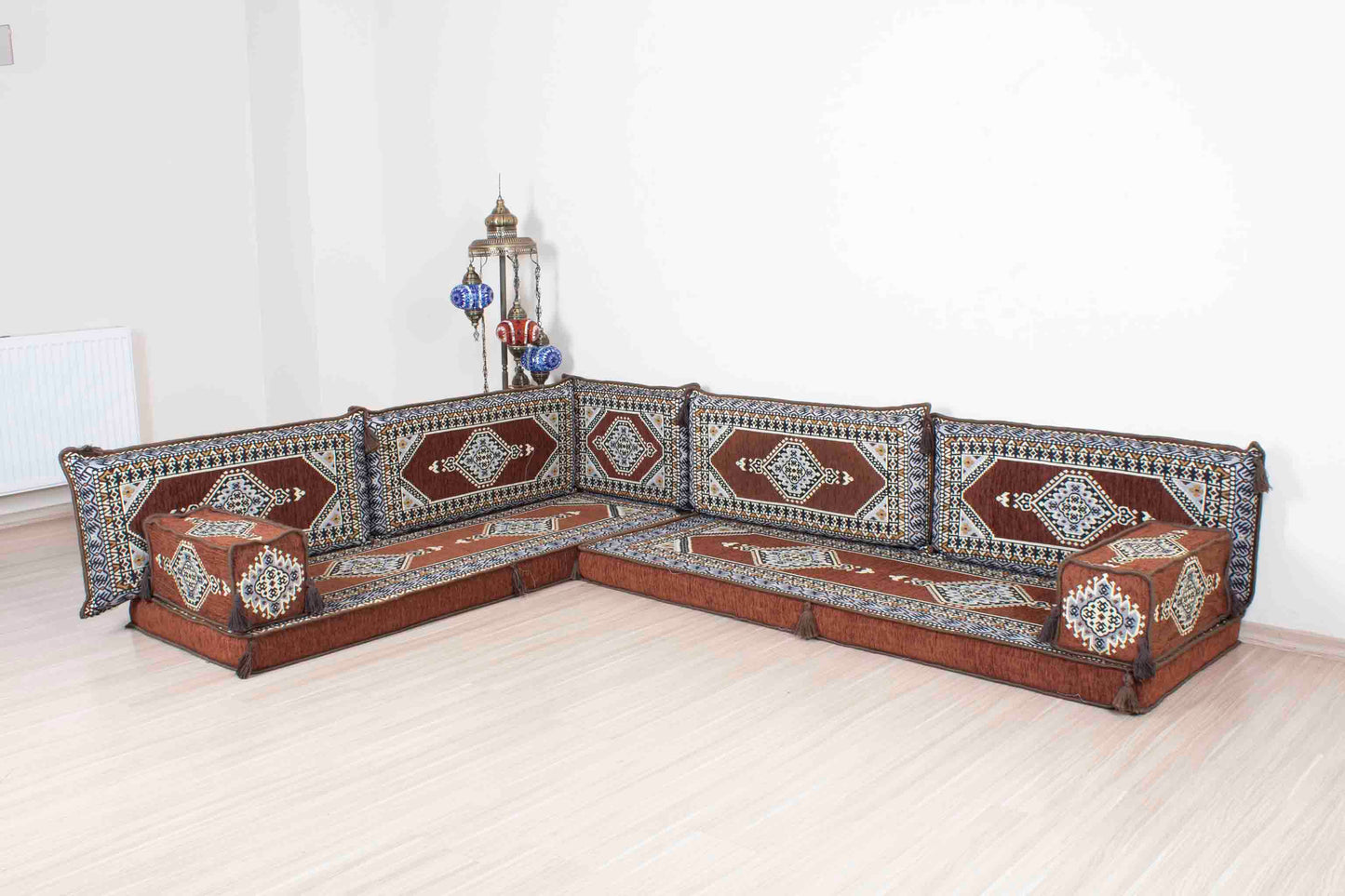 Palace Brown L Shaped Sofa Set