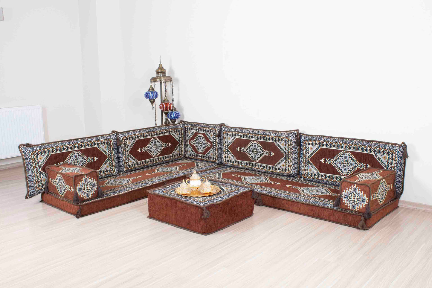 Palace Brown L Shaped Sofa Set