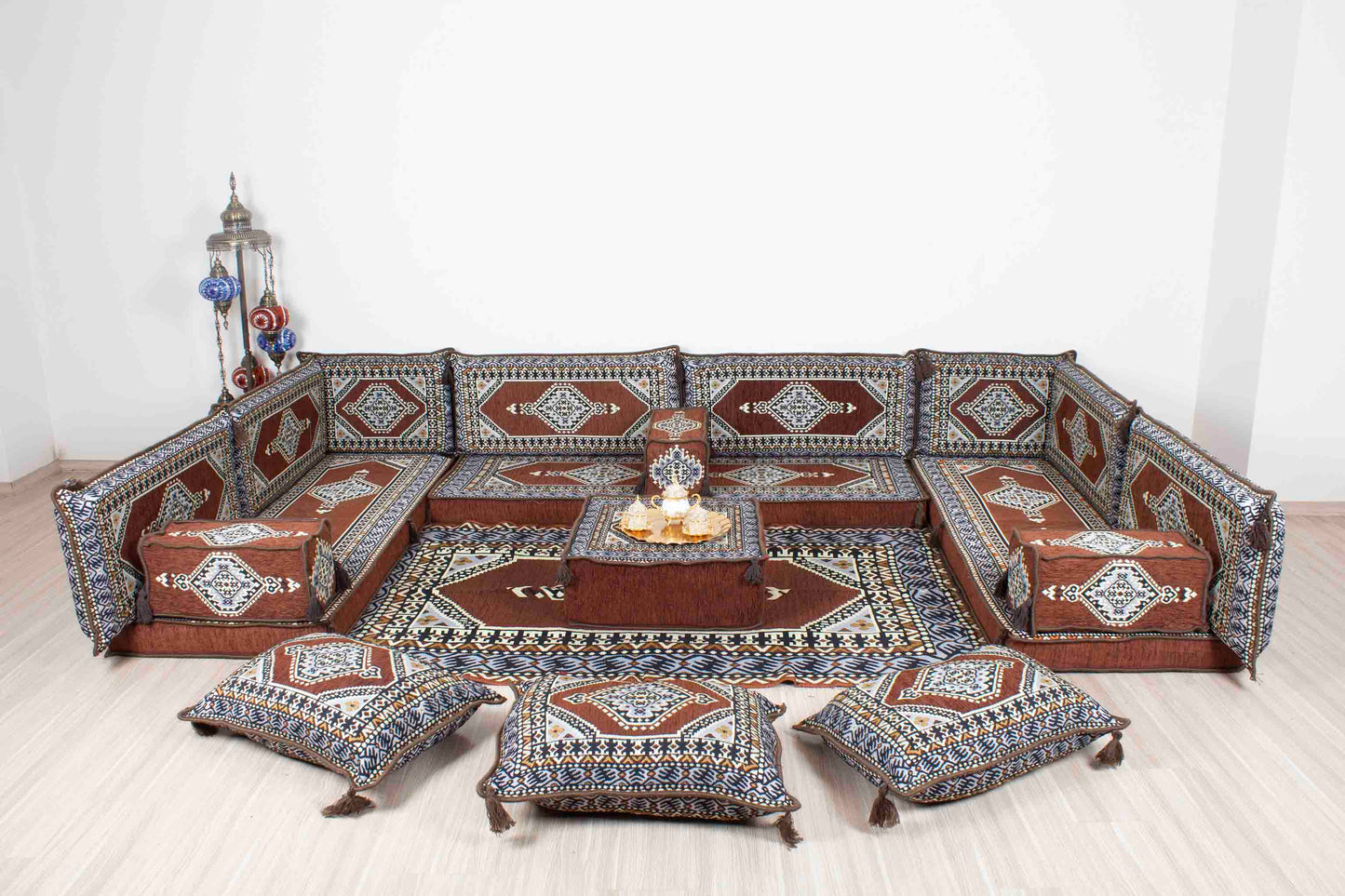 Palace Brown U Shaped Sofa Set