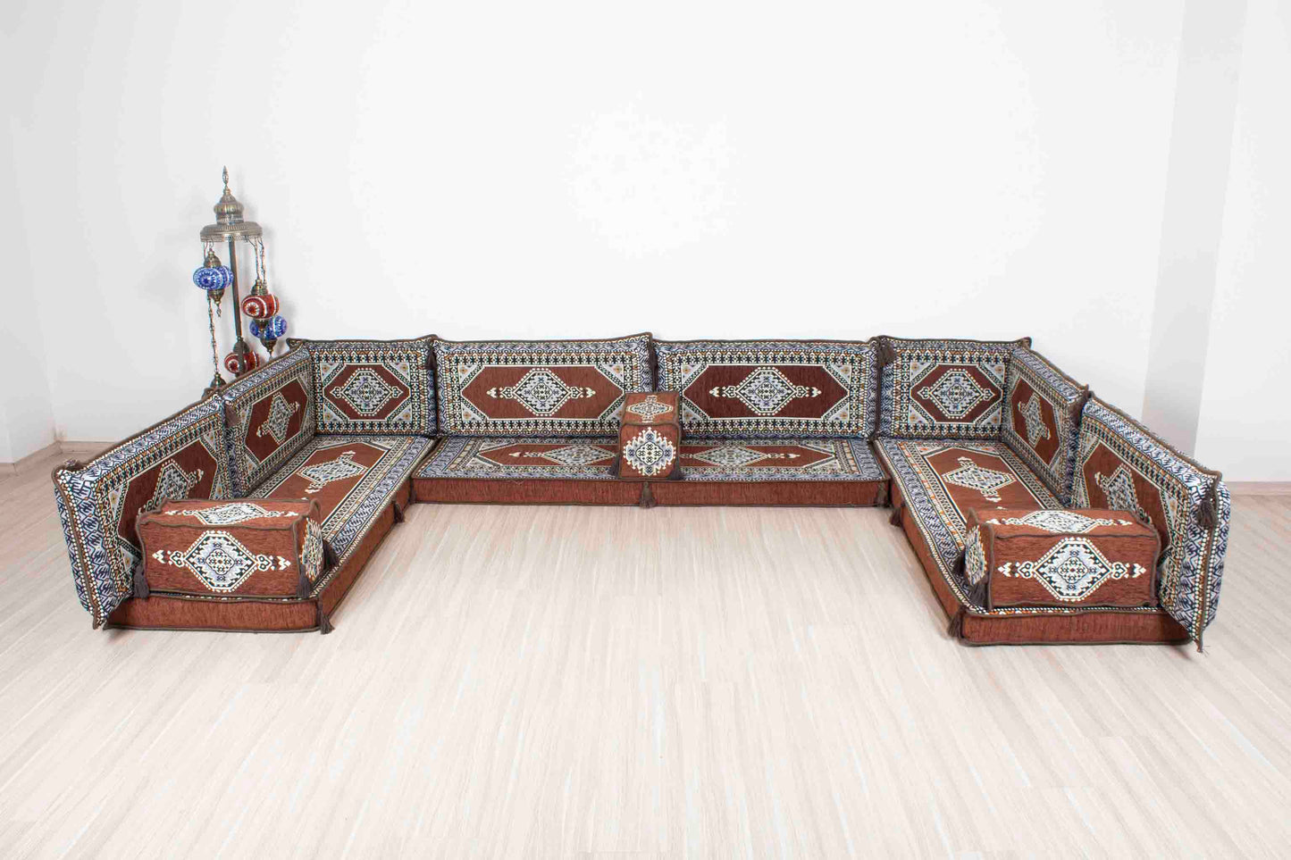 Palace Brown U Shaped Sofa Set