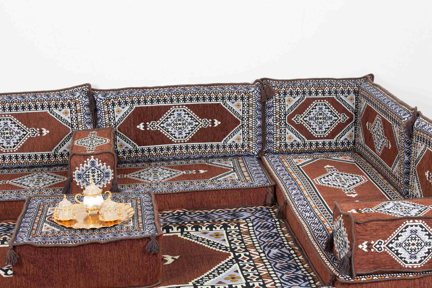 Palace Brown U Shaped Sofa Set