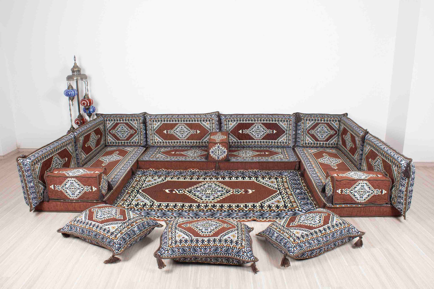 Palace Brown U Shaped Sofa Set