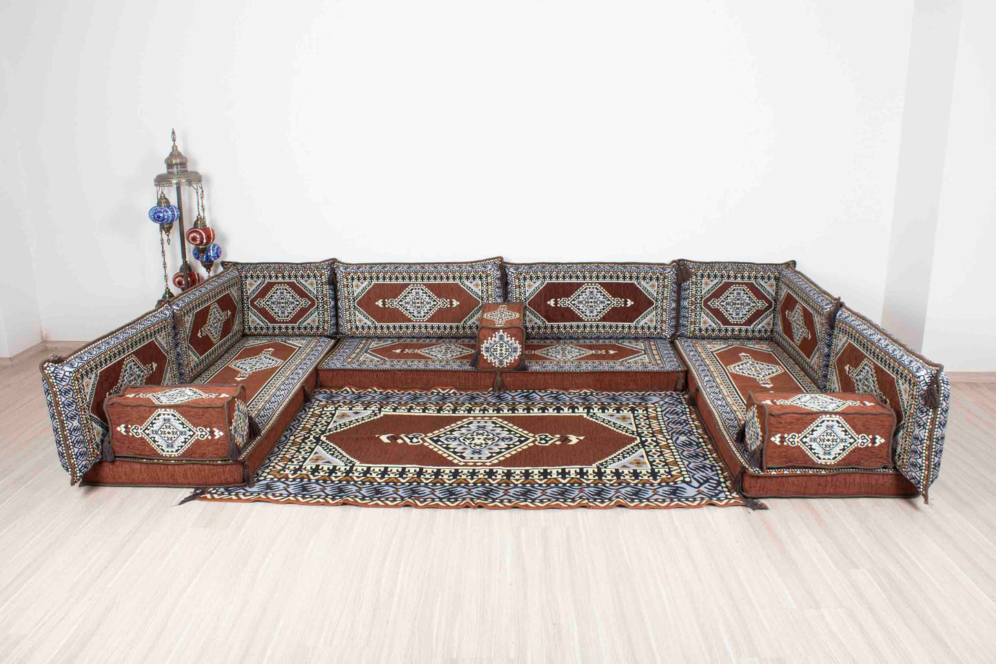 Palace Brown U Shaped Sofa Set