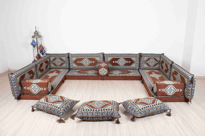 Palace Brown U Shaped Sofa Set