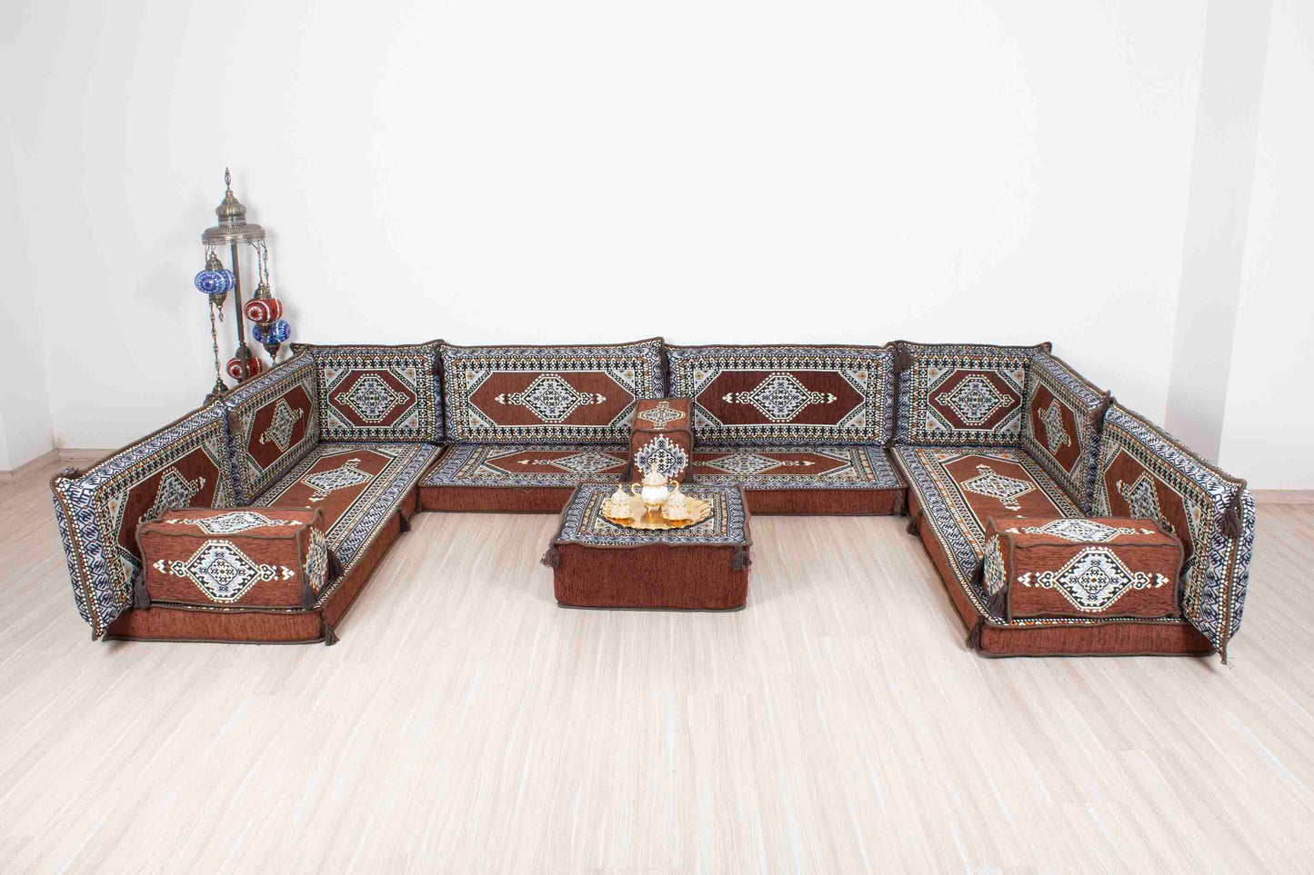 Palace Brown U Shaped Sofa Set