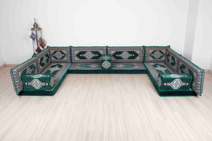 Palace Green U Shaped Sofa Set