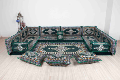 Palace Green U Shaped Sofa Set