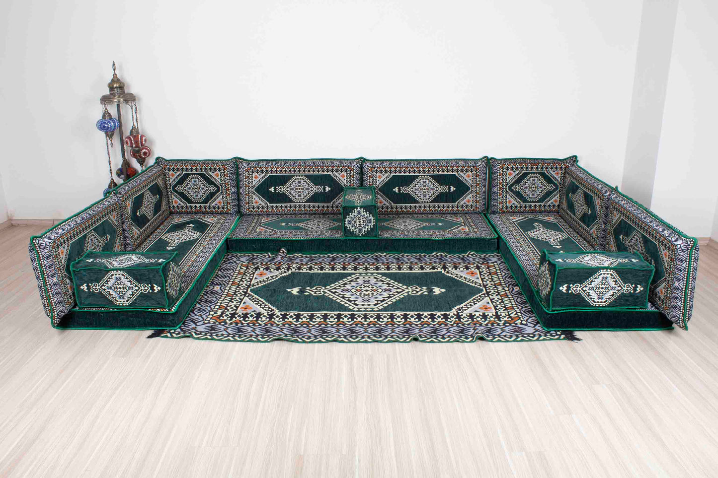 Palace Green U Shaped Sofa Set