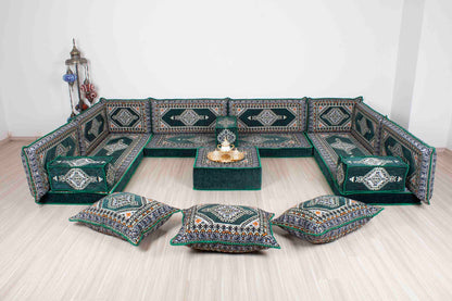 Palace Green U Shaped Sofa Set