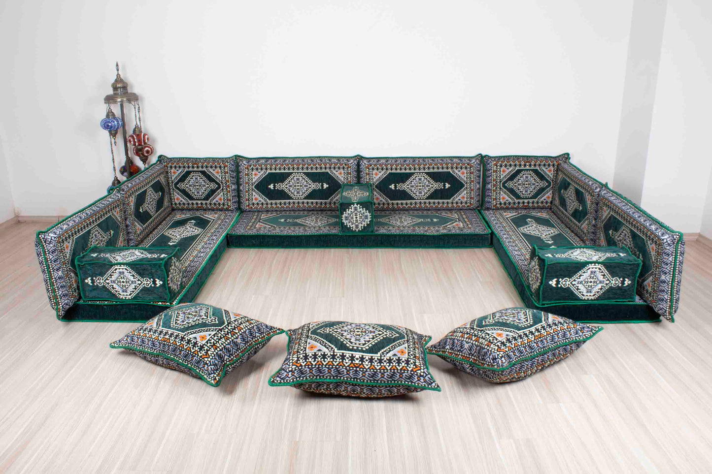 Palace Green U Shaped Sofa Set