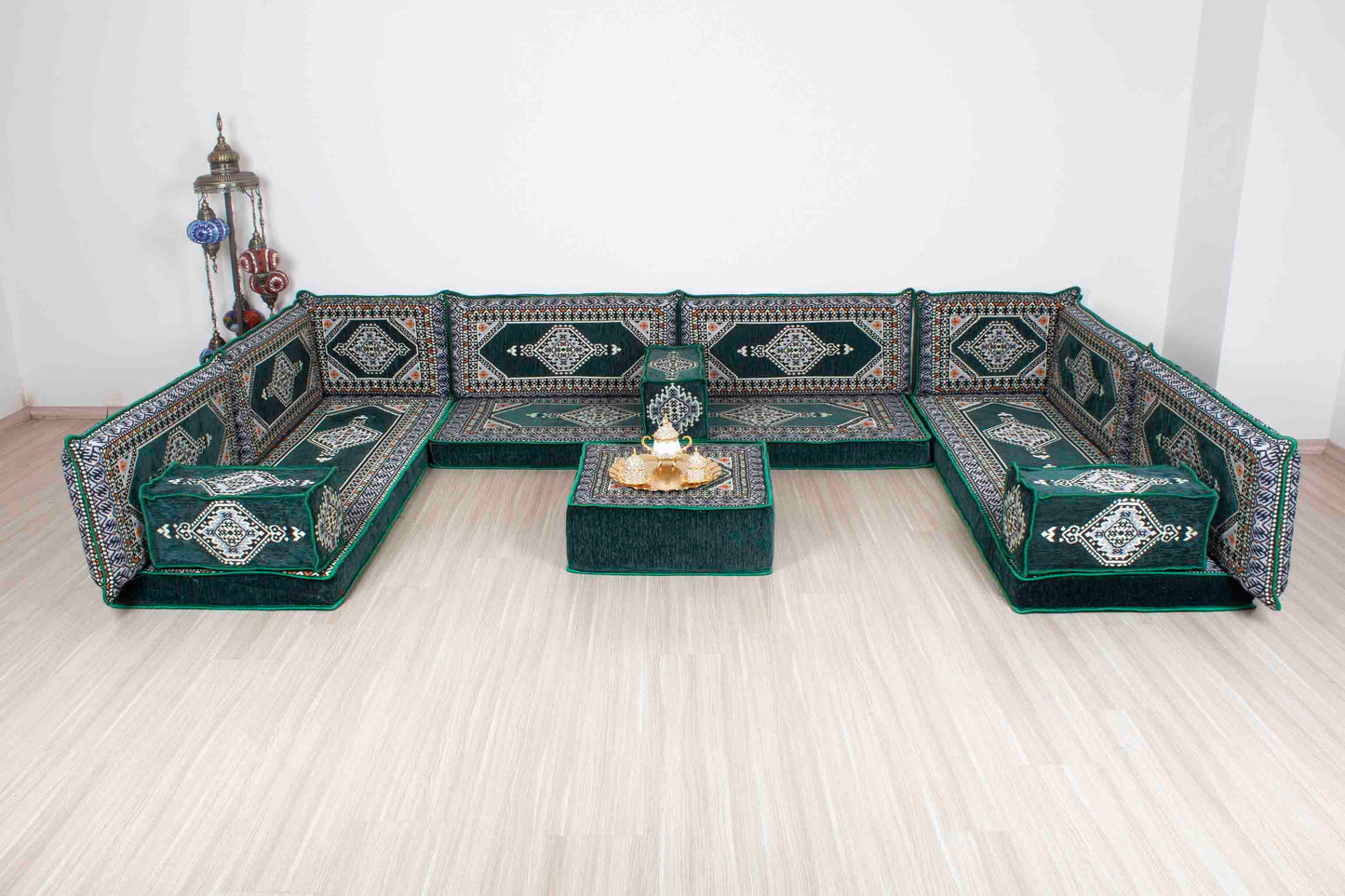 Palace Green U Shaped Sofa Set