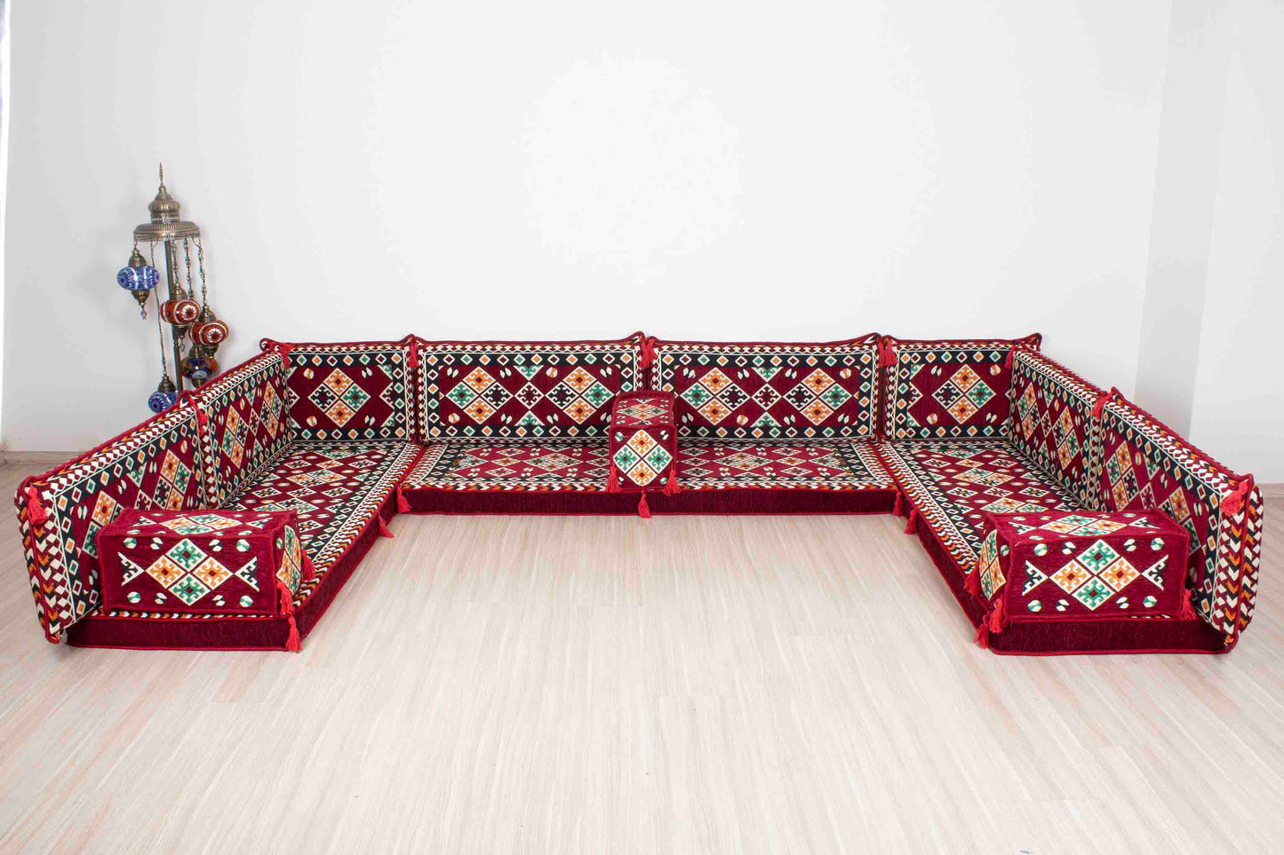 Cappadocia Maroon U Shaped Sofa Set