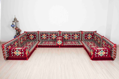 Cappadocia Maroon U Shaped Sofa Set