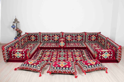 Cappadocia Maroon U Shaped Sofa Set