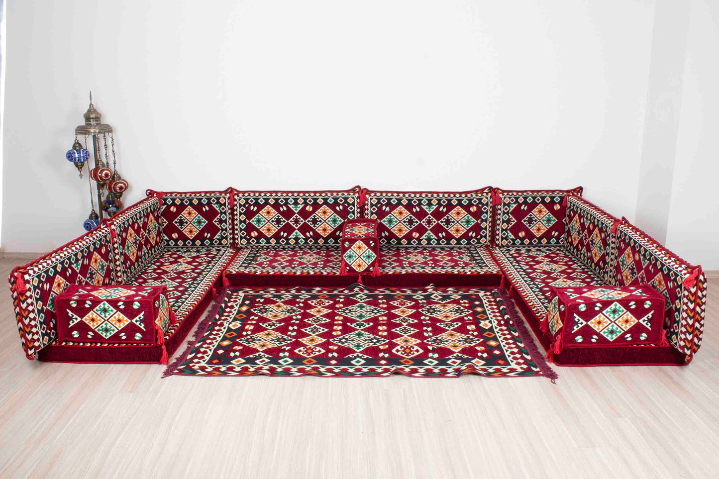 Cappadocia Maroon U Shaped Sofa Set