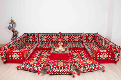 Cappadocia Red U Shaped Sofa Set